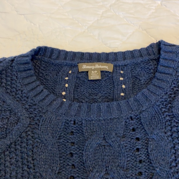 Tommy Bahama Women’s Navy Cable Knit Sweater - Picture 2 of 3